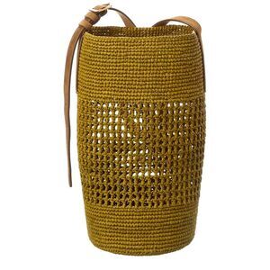 Khaite Billie Small Raffia & Suede Bucket Bag, Brown